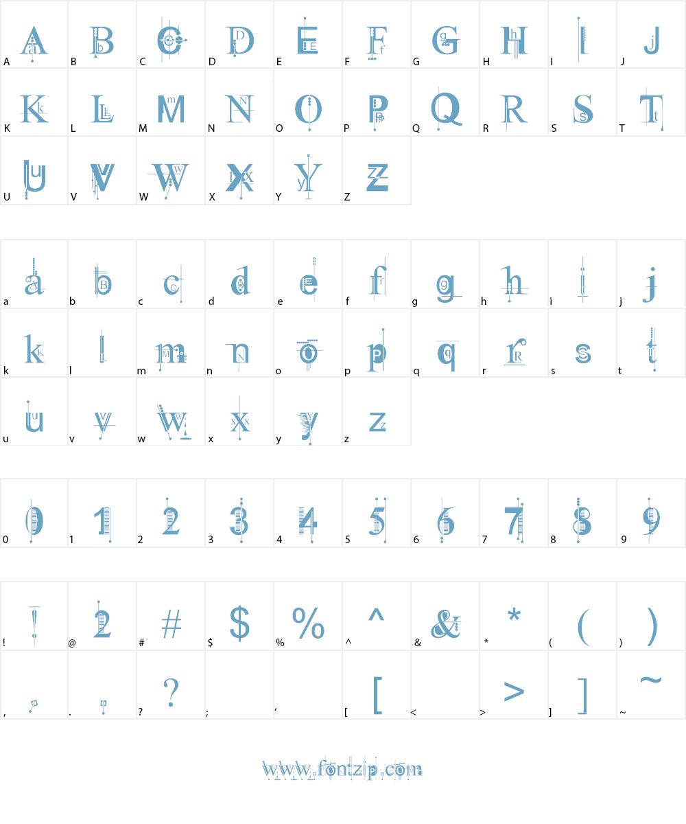 Kingthings Pique'n'meex Font Character